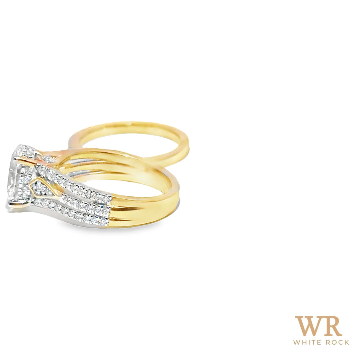 2.75 CTW Oval Lab Grown Diamond Bridal Set, 14K Yellow Gold, view 4
