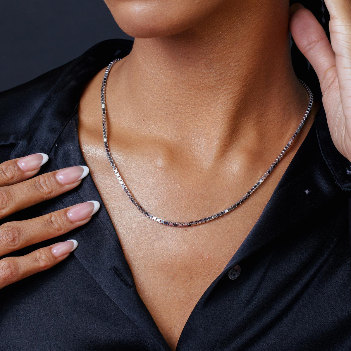 Rose Gold Plated Sterling Silver Box Chain – view 5