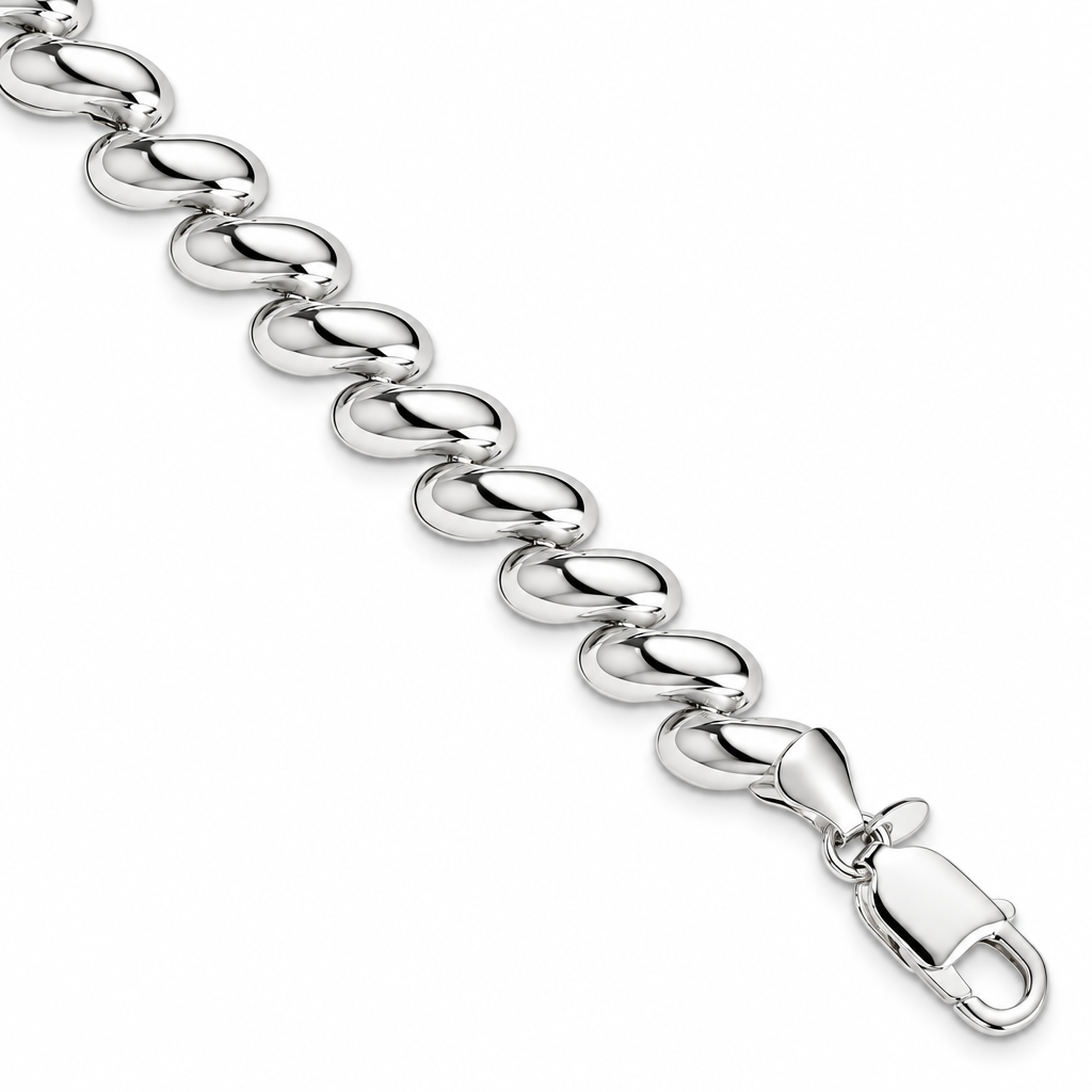 14K White Gold San Marco Bracelet, view 4