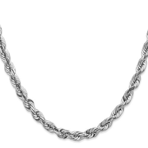 18K White Gold Solid Rope Chain