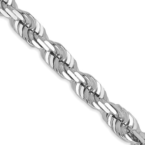 18K White Gold Solid Rope Chain, alternate view