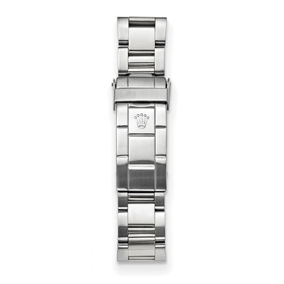 Stainless steel Oyster bracelet and clasp on the pre-owned Rolex Submariner 40mm watch