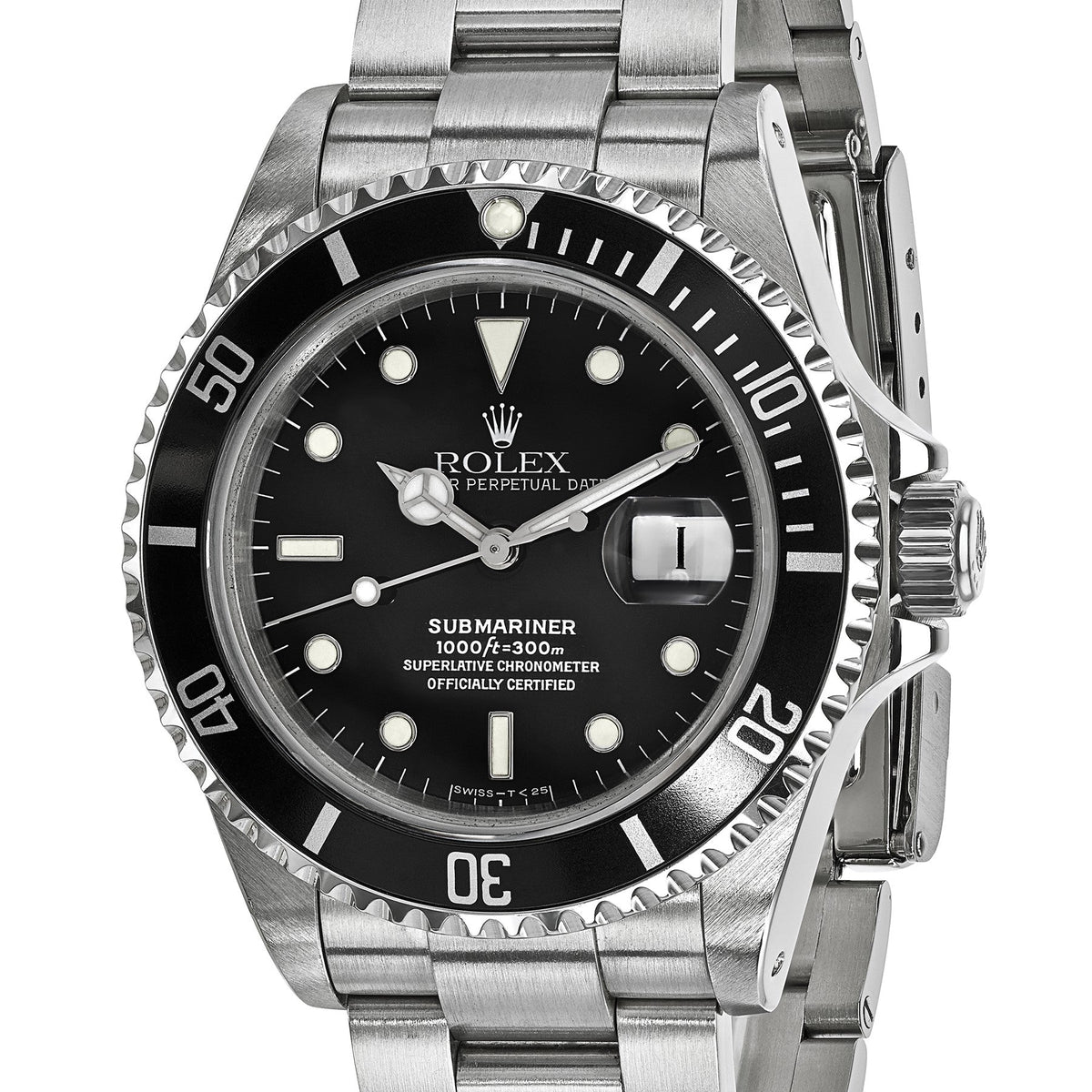 Pre-owned Rolex Submariner 40mm stainless steel watch with black dial, further view
