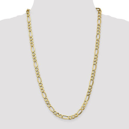 10K Gold Solid Figaro Chain