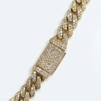 10K Yellow Gold 8MM Diamond Miami Cuban Chain – 22 Inch, 12.45 CT, view 2