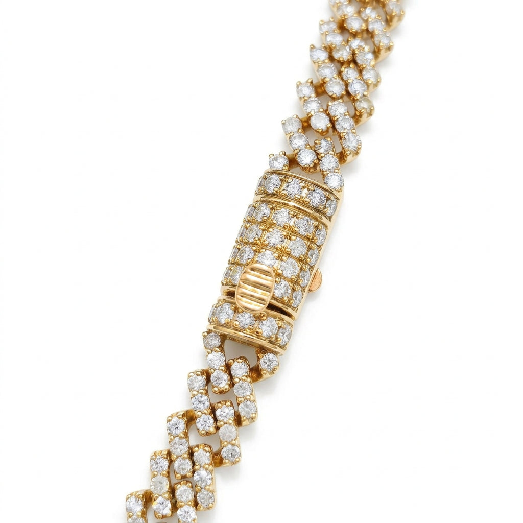 10K White Gold 6MM Diamond Miami Cuban Choker Chain – 19 Inch, 12 CT, view 4