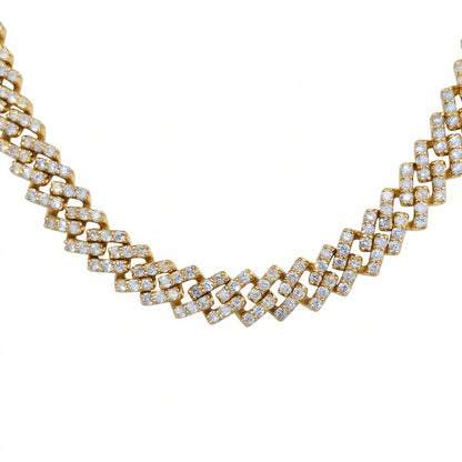 10K White Gold 6MM Diamond Miami Cuban Choker Chain – 19 Inch, 12 CT, view 5