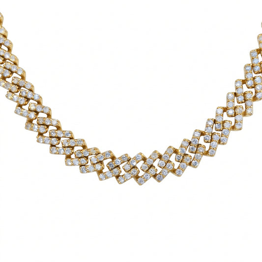 10K White Gold 6MM Diamond Miami Cuban Choker Chain – 19 Inch, 12 CT, view 5