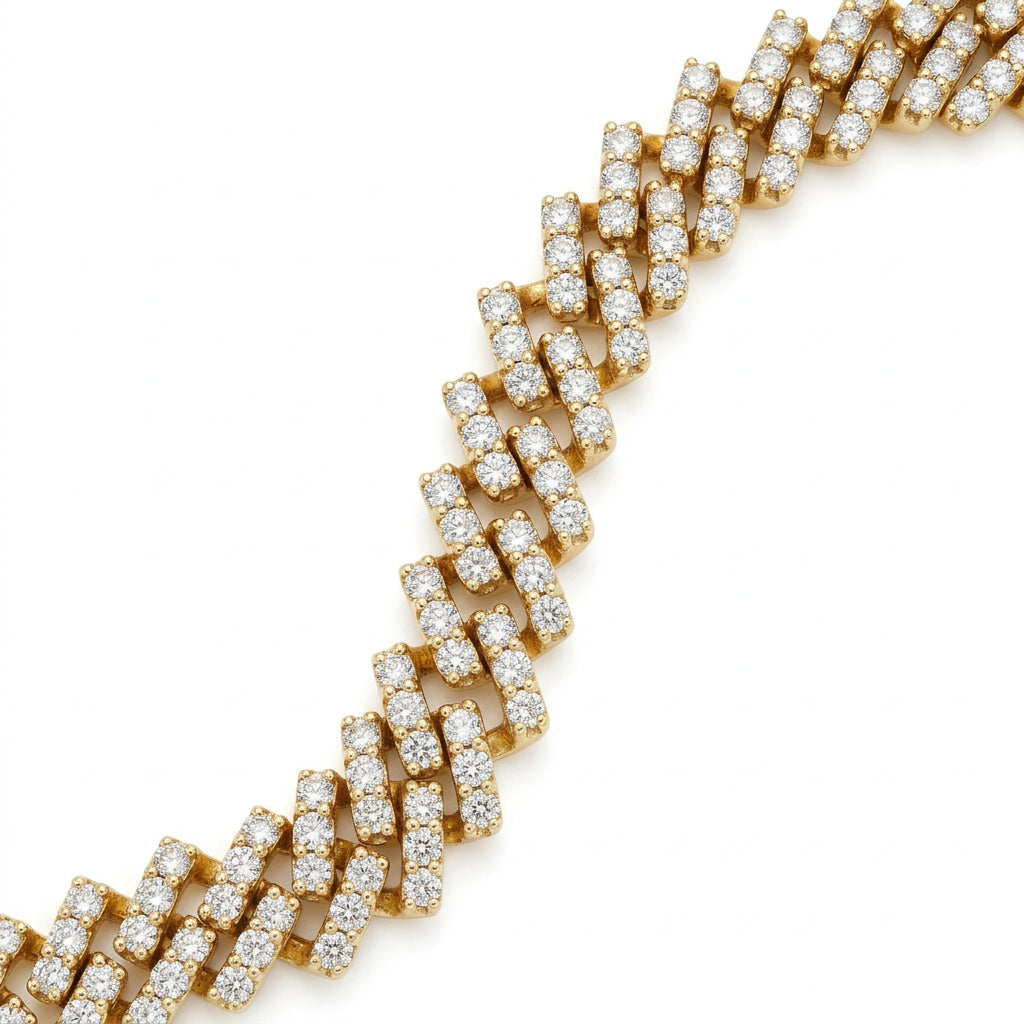 10K White Gold 6MM Diamond Miami Cuban Choker Chain – 19 Inch, 12 CT, view 6