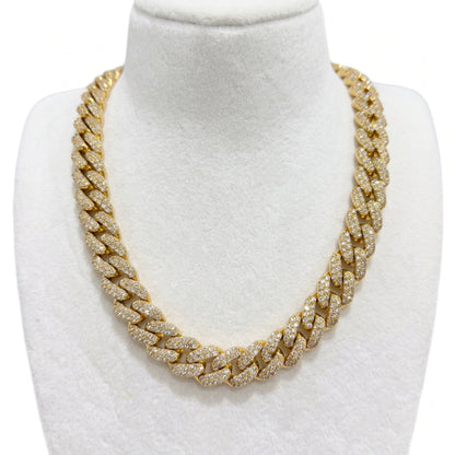 10K Yellow Gold 8MM Diamond Miami Cuban Chain – 22 Inch, 12.45 CT, view 7