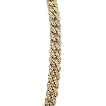10K Yellow Gold 8MM Diamond Miami Cuban Chain – 22 Inch, 12.45 CT, view 8