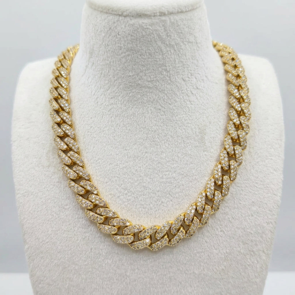 10K Yellow Gold 8MM Diamond Miami Cuban Chain – 22 Inch, 12.45 CT, view 15