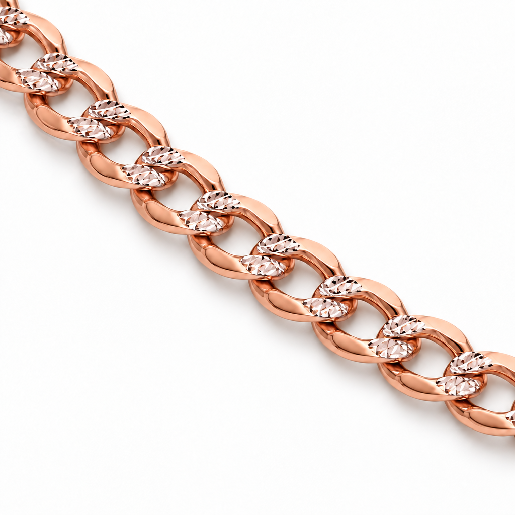 Rose gold Cuban curb link jewelry