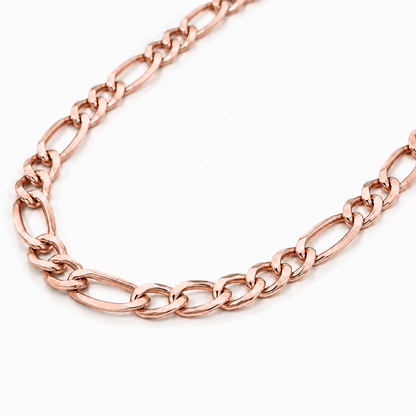 Rose gold Figaro chain