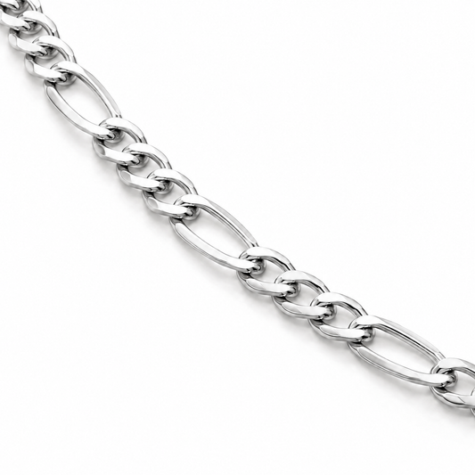 White gold Figaro chain