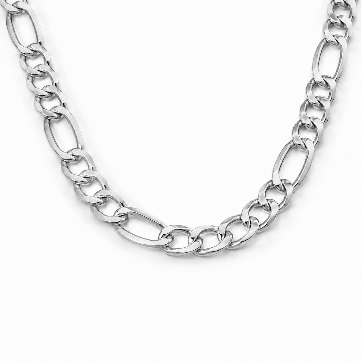 18K White Gold Figaro Chain
