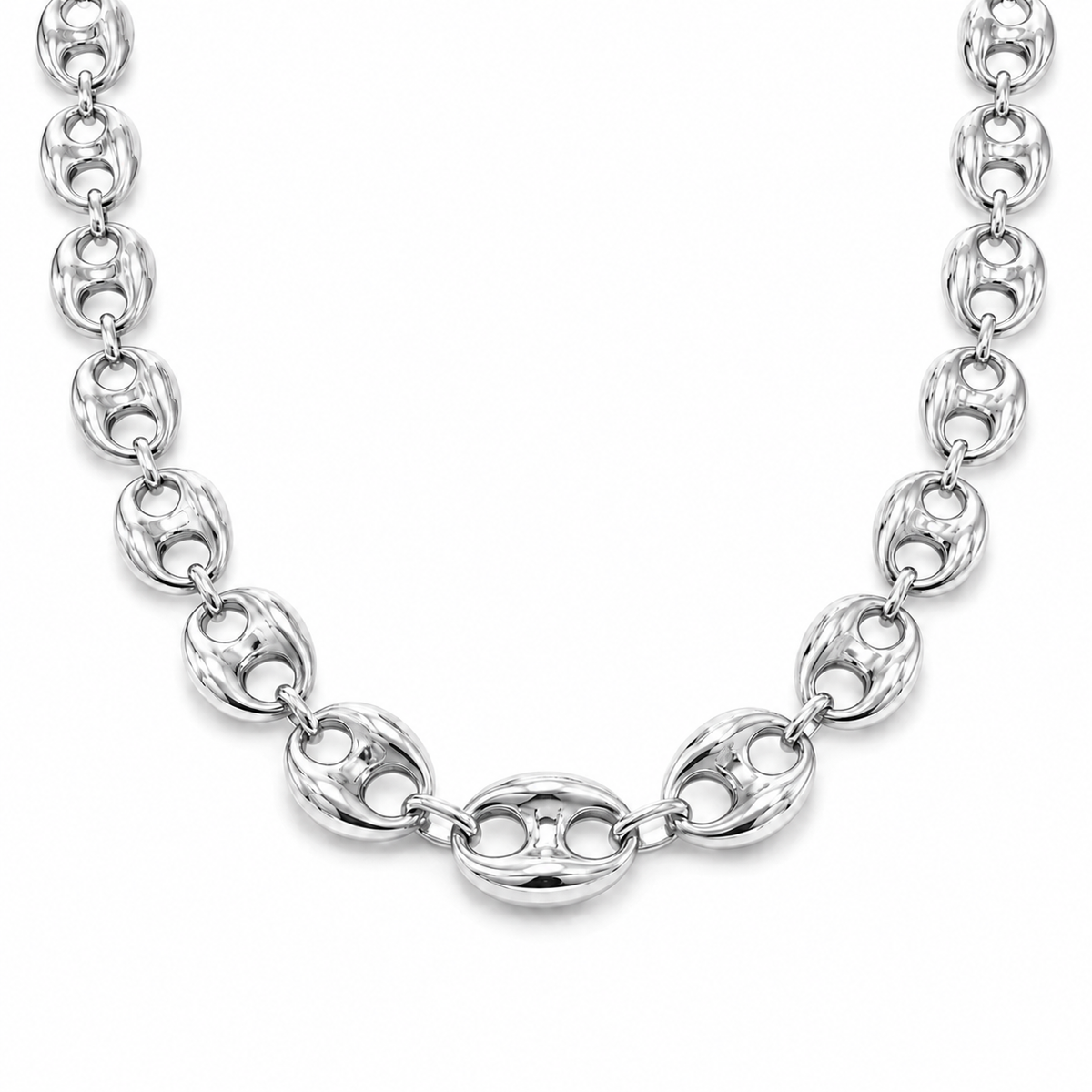 925 Sterling Silver Puffed Mariner Chain