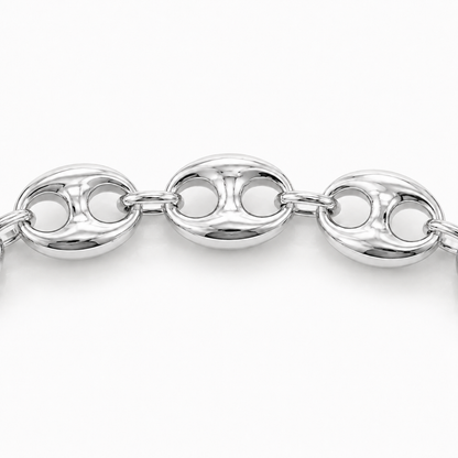 925 Sterling Silver Puffed Mariner Chain, view 3