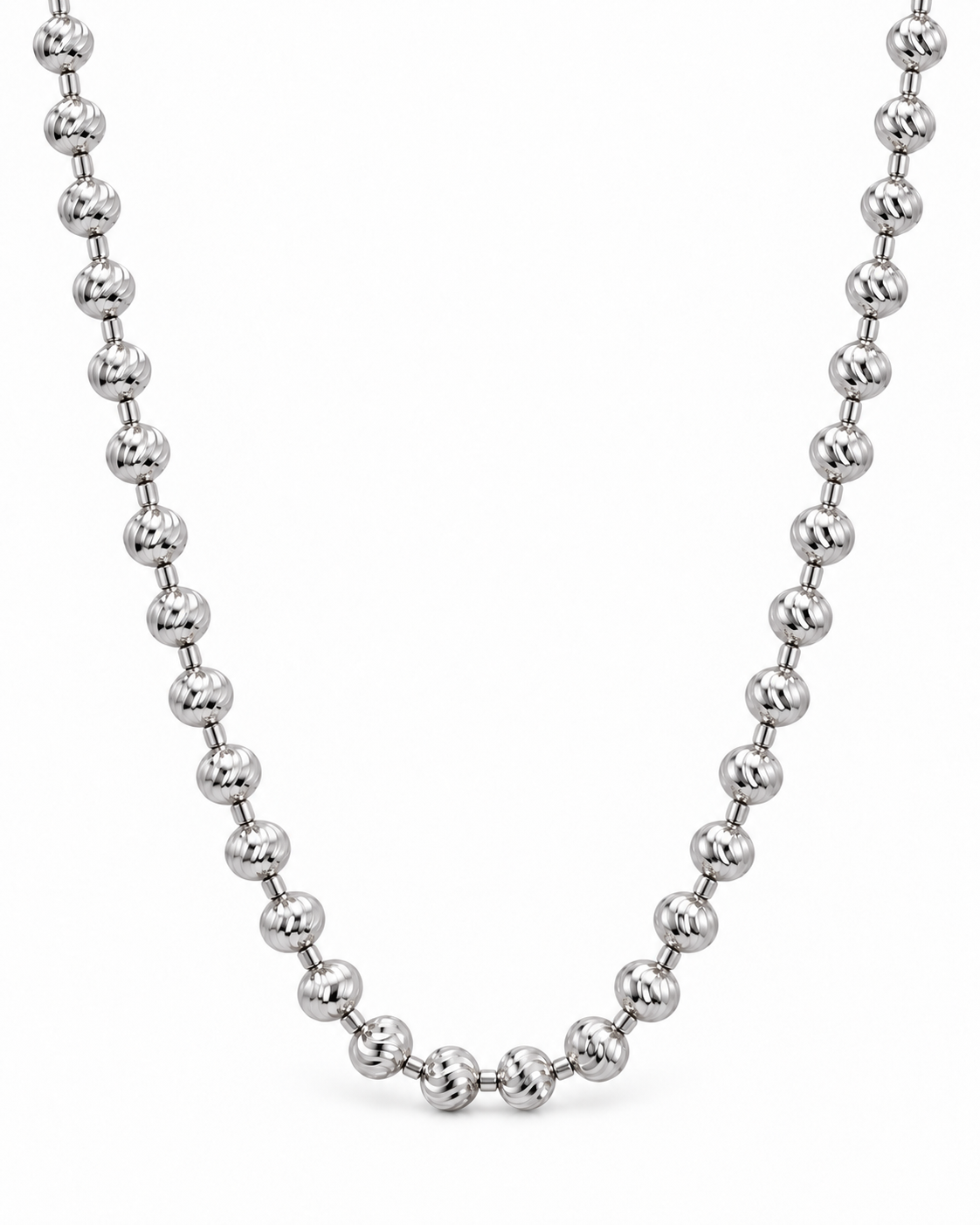 10K White Gold Diamond-Cut Moon Cut Chain