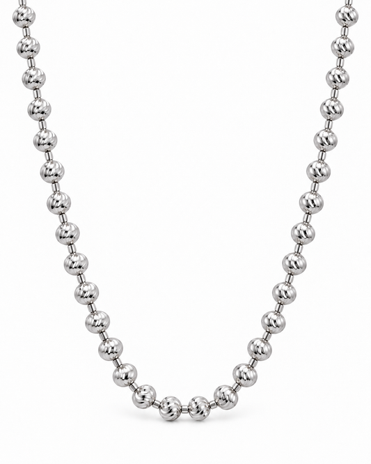 10K White Gold Diamond-Cut Moon Cut Chain