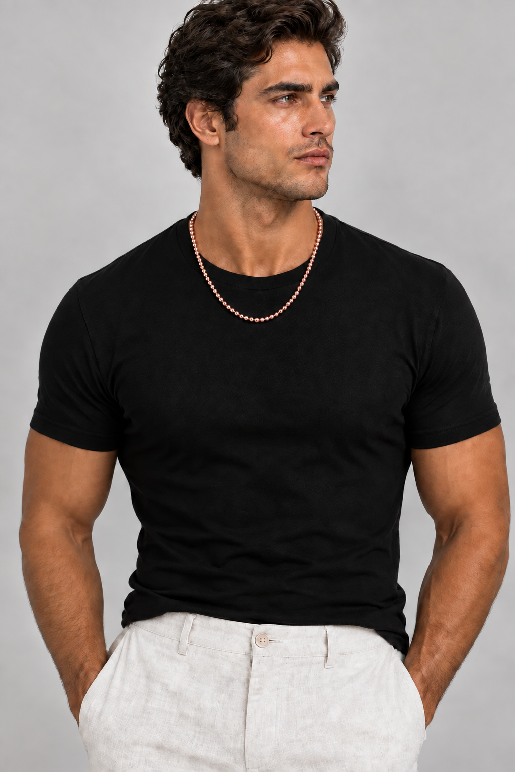 10K Rose Gold Diamond-Cut Moon Cut Chain, view 4
