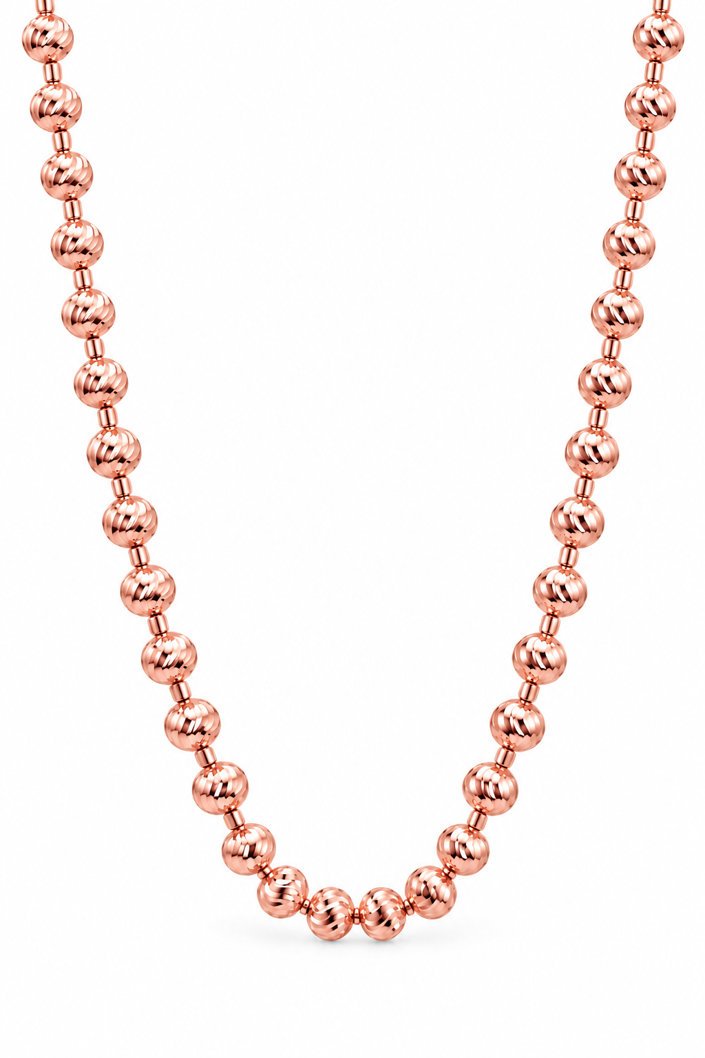 10K Rose Gold Diamond-Cut Moon Cut Chain, view 3