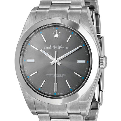 Pre-owned Rolex Oyster Perpetual 39mm stainless steel watch with grey dial, additional view
