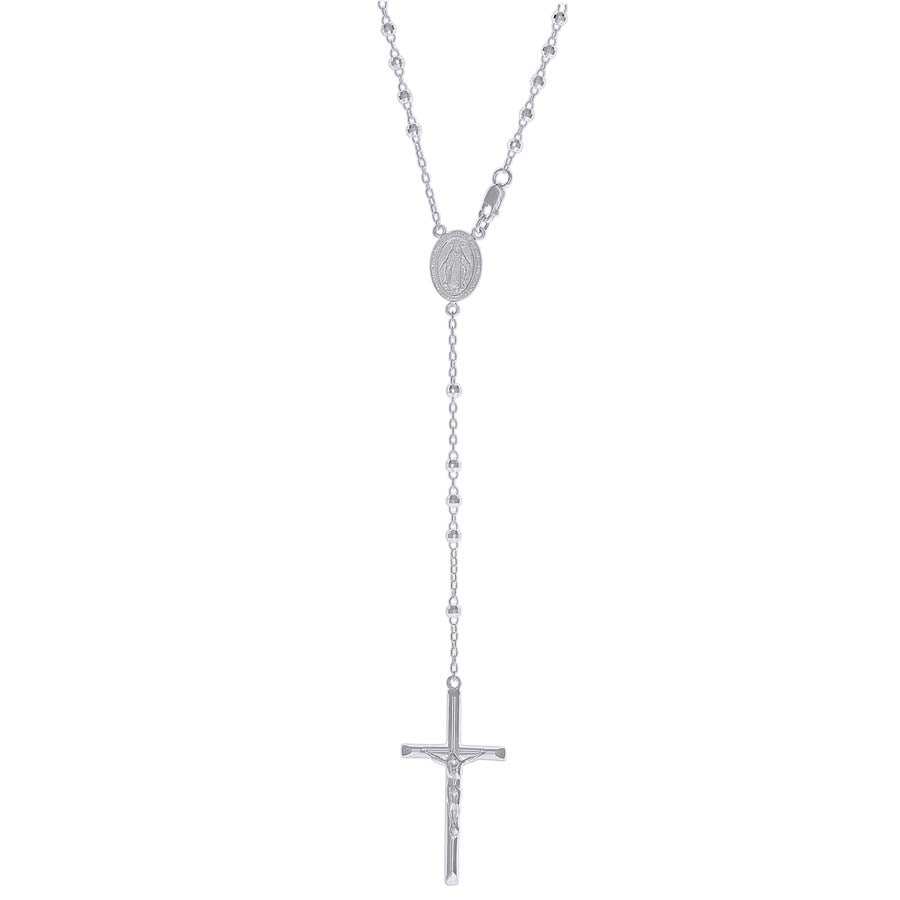 925 Sterling Silver Diamond-Cut Rosary Chain, view 3