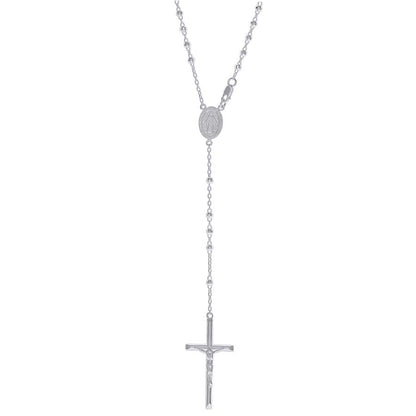 925 Sterling Silver Diamond-Cut Rosary Chain, view 3