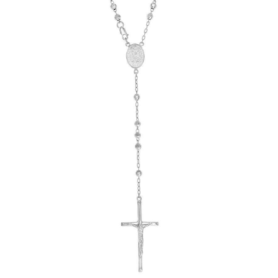 925 Sterling Silver Diamond-Cut Rosary Chain, view 4