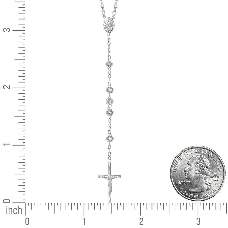 925 Sterling Silver Diamond-Cut Rosary Chain, view 5