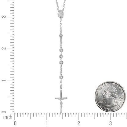 925 Sterling Silver Diamond-Cut Rosary Chain, view 5