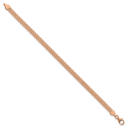 Rose Gold Plated Sterling Silver Bismark Bracelet, view 4