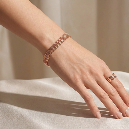 Rose Gold Plated Sterling Silver Bismark Bracelet, view 2