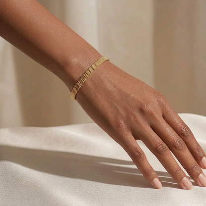 Yellow Gold Plated Sterling Silver Bismark Bracelet, view 3