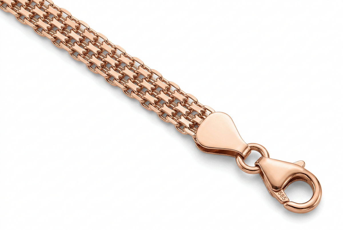 14K Rose Gold Bismark Bracelet, view 5