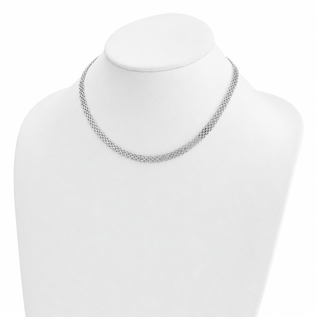 14K White Gold Bismark Chain, view 3