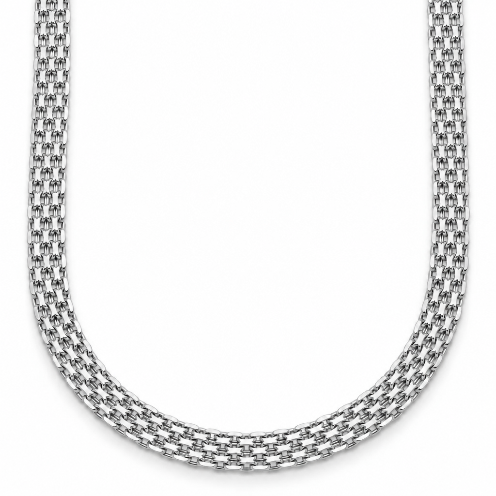 14K White Gold Bismark Chain