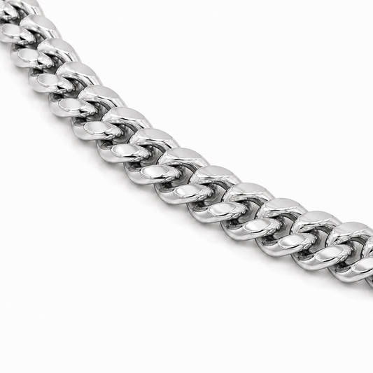 14K White Gold Semi-Solid Miami Cuban Link Chain