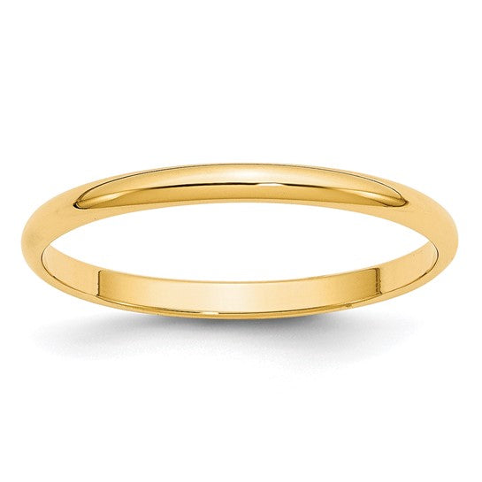 2mm Plain Gold Wedding Band