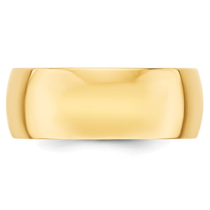 8mm Plain Gold Wedding Band, view 3