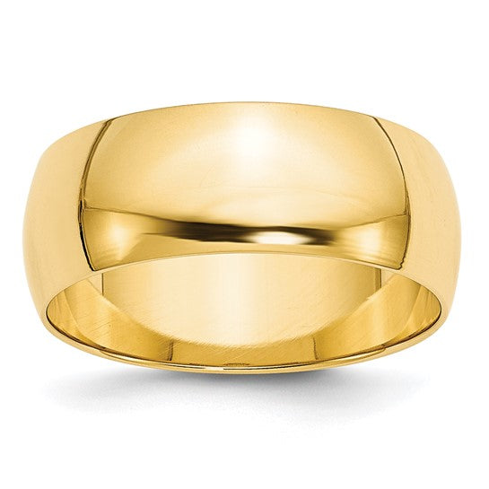 8mm Plain Gold Wedding Band