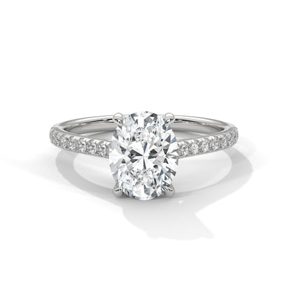 2.00ct Oval Center Diamond Engagement Ring with Side Stones, view 2
