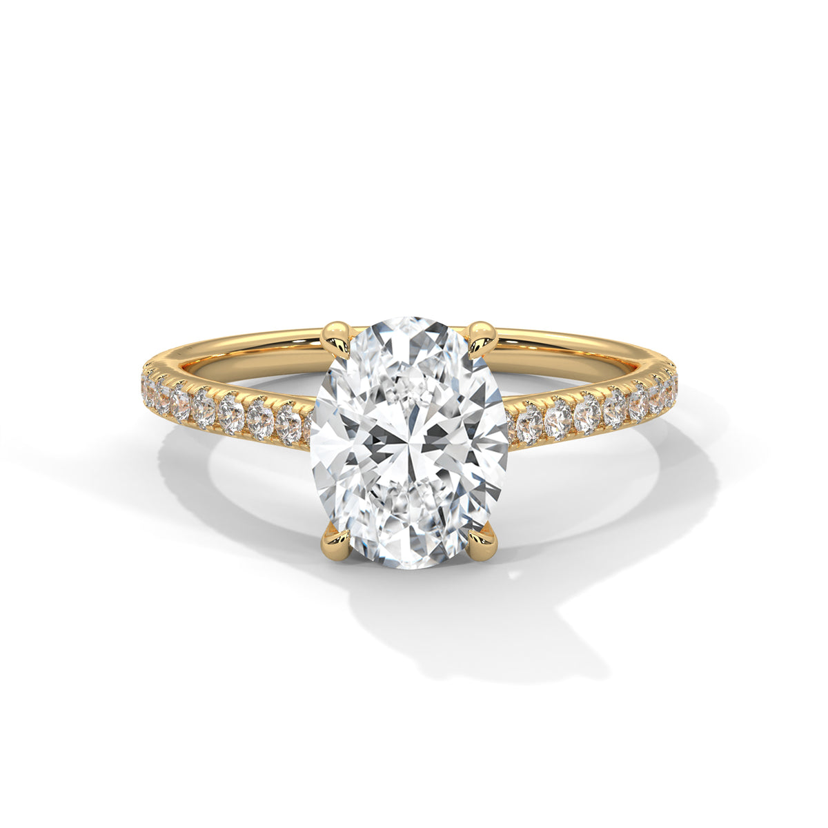 2.00ct Oval Center Diamond Engagement Ring with Side Stones