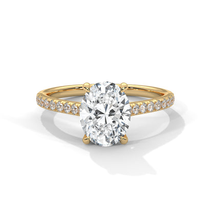 2.00ct Oval Center Diamond Engagement Ring with Side Stones