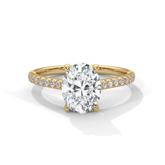 2.00ct Oval Center Diamond Engagement Ring with Side Stones