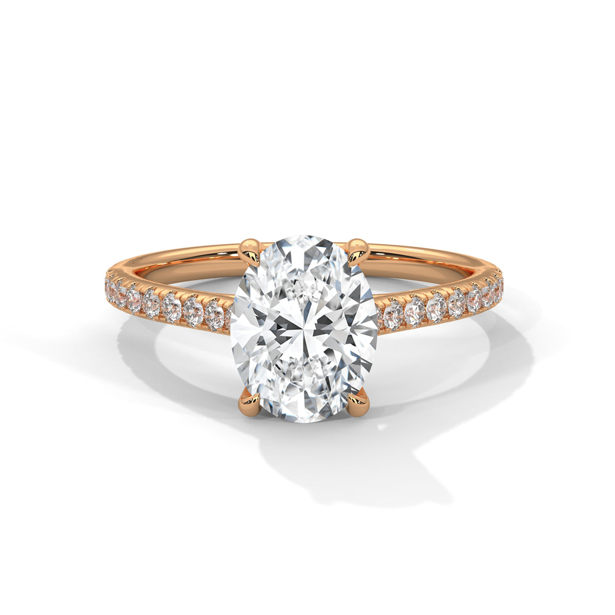 2.00ct Oval Center Diamond Engagement Ring with Side Stones, view 3