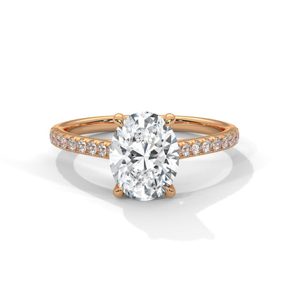 2.00ct Oval Center Diamond Engagement Ring with Side Stones, view 3