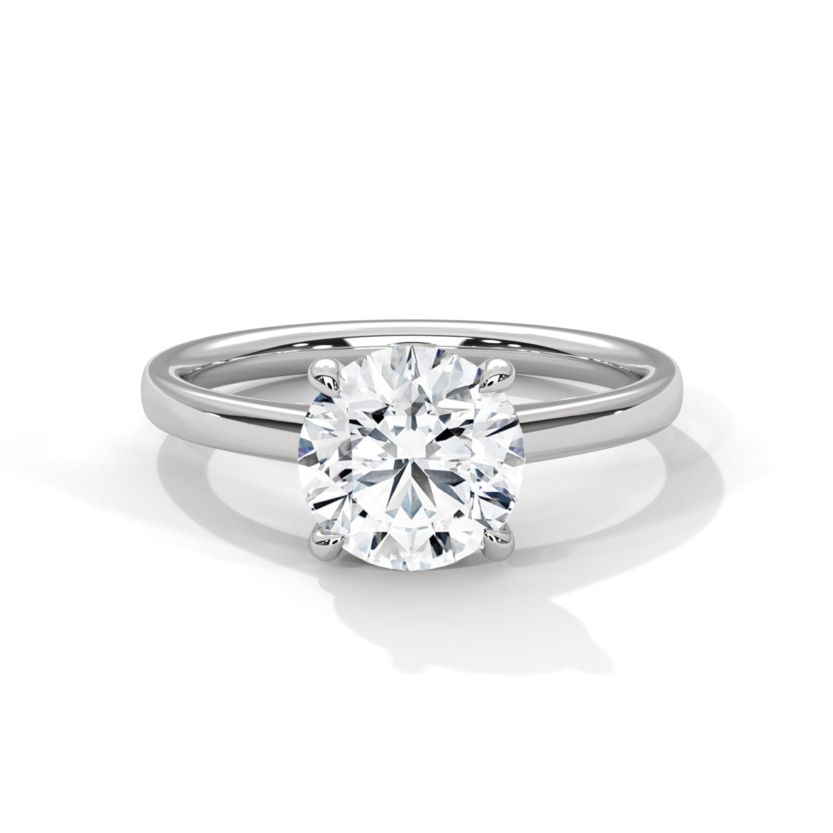 2.00ct Round Center Stone Engagement Ring with Gold Setting, view 2