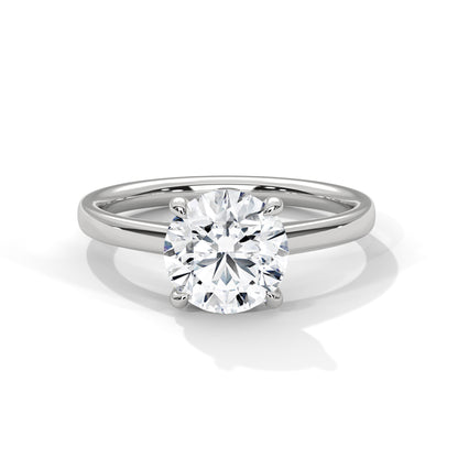 2.00ct Round Center Stone Engagement Ring with Gold Setting, view 2
